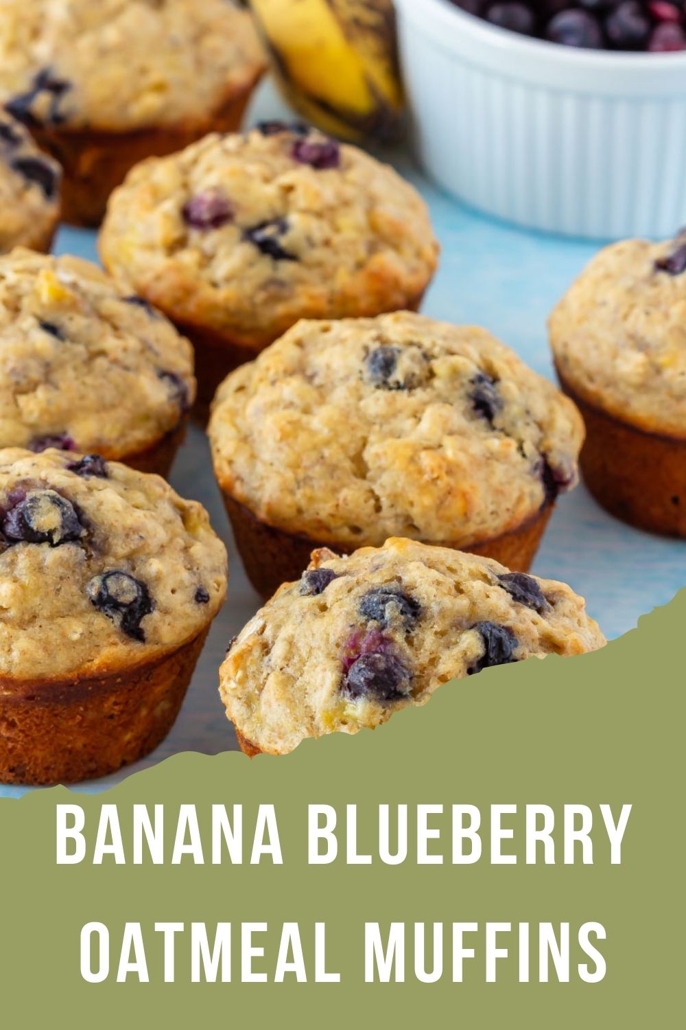 Banana Blueberry Oatmeal Muffins